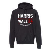 Harris Walz 2024 Save Democracy Premium Hoodie