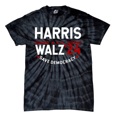 Harris Walz 2024 Save Democracy Tie-Dye T-Shirt