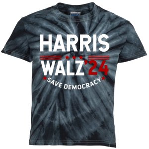 Harris Walz 2024 Save Democracy Kids Tie-Dye T-Shirt