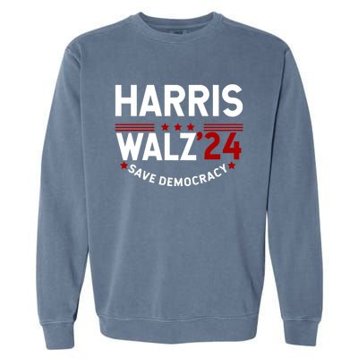 Harris Walz 2024 Save Democracy Garment-Dyed Sweatshirt