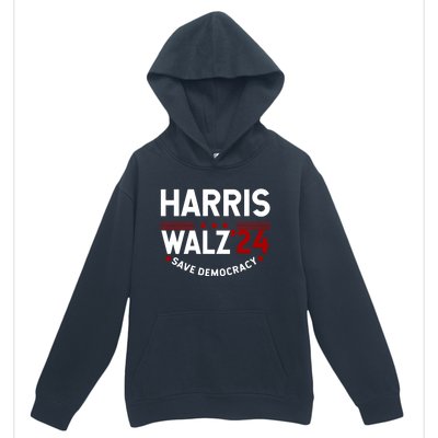 Harris Walz 2024 Save Democracy Urban Pullover Hoodie