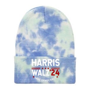 Harris Walz 2024 Save Democracy Tie Dye 12in Knit Beanie