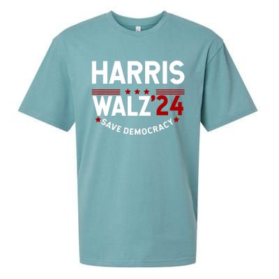 Harris Walz 2024 Save Democracy Sueded Cloud Jersey T-Shirt