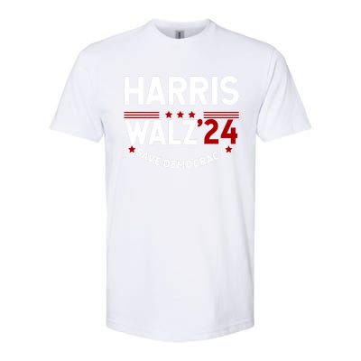 Harris Walz 2024 Save Democracy Softstyle CVC T-Shirt