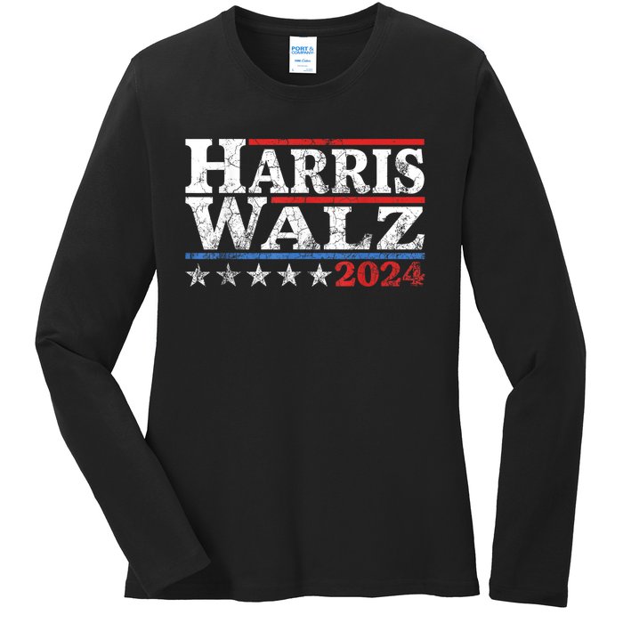 Harris Waltz 2024 Election Kamala Harris Tim Waltz 2024 Ladies Long Sleeve Shirt