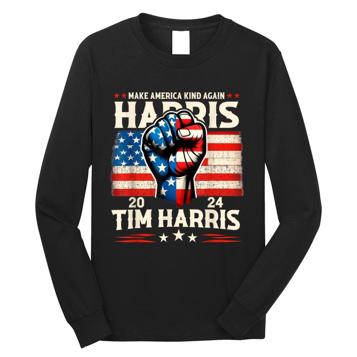 Harris Walz 2024 Make America Kind Again Harris Waltz Quote Long Sleeve Shirt