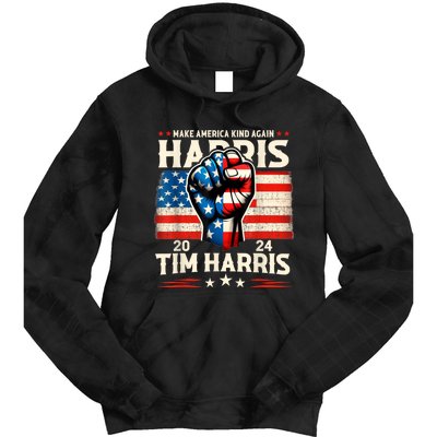 Harris Walz 2024 Make America Kind Again Harris Waltz Quote Tie Dye Hoodie