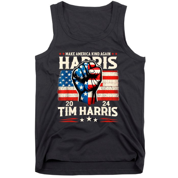 Harris Walz 2024 Make America Kind Again Harris Waltz Quote Tank Top