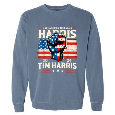 Harris Walz 2024 Make America Kind Again Harris Waltz Quote Garment-Dyed Sweatshirt