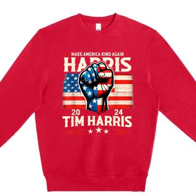 Harris Walz 2024 Make America Kind Again Harris Waltz Quote Premium Crewneck Sweatshirt