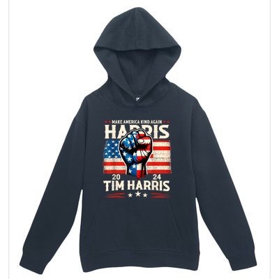 Harris Walz 2024 Make America Kind Again Harris Waltz Quote Urban Pullover Hoodie