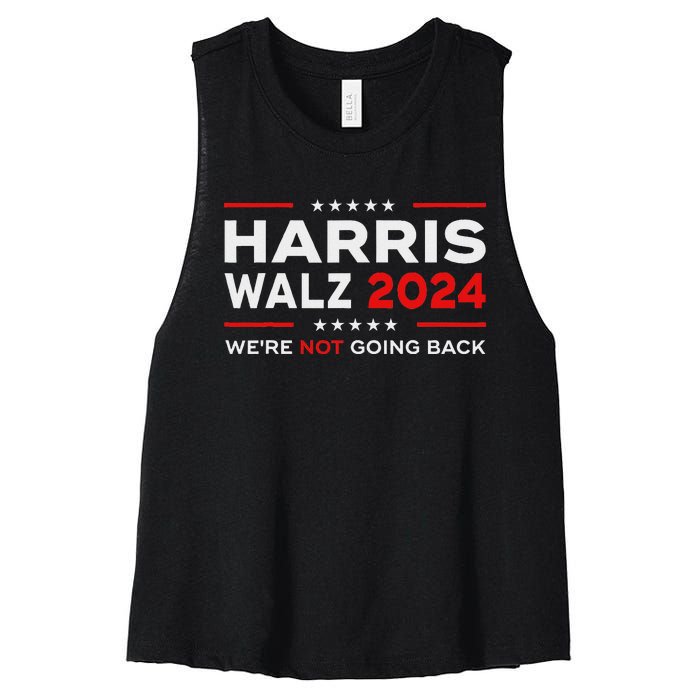 Harris Waltz 2024 Harris Tim Waltz 24 We Are Not Going Back Women's Racerback Cropped Tank