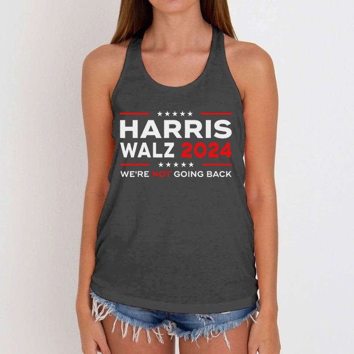 Harris Waltz 2024 Harris Tim Waltz 24 We Are Not Going Back Women's Knotted Racerback Tank