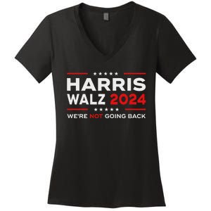 Harris Waltz 2024 Harris Tim Waltz 24 We Are Not Going Back Women's V-Neck T-Shirt