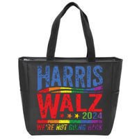 Harris Walz 2024 Were Not Going Back Lgbt Vote Zip Tote Bag