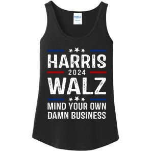 Harris Walz 2024 Mind Your Own Damn Business Ladies Essential Tank