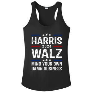 Harris Walz 2024 Mind Your Own Damn Business Ladies PosiCharge Competitor Racerback Tank