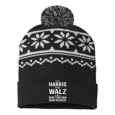 Harris Walz 2024 Mind Your Own Damn Business USA-Made Snowflake Beanie