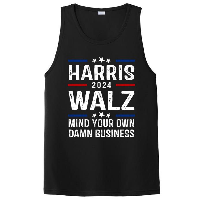 Harris Walz 2024 Mind Your Own Damn Business PosiCharge Competitor Tank