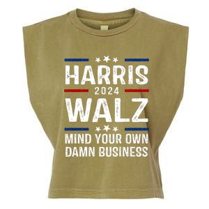 Harris Walz 2024 Mind Your Own Damn Business Garment-Dyed Women's Muscle Tee