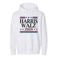 Harris Walz 2024 Usa Election Political Garment-Dyed Fleece Hoodie