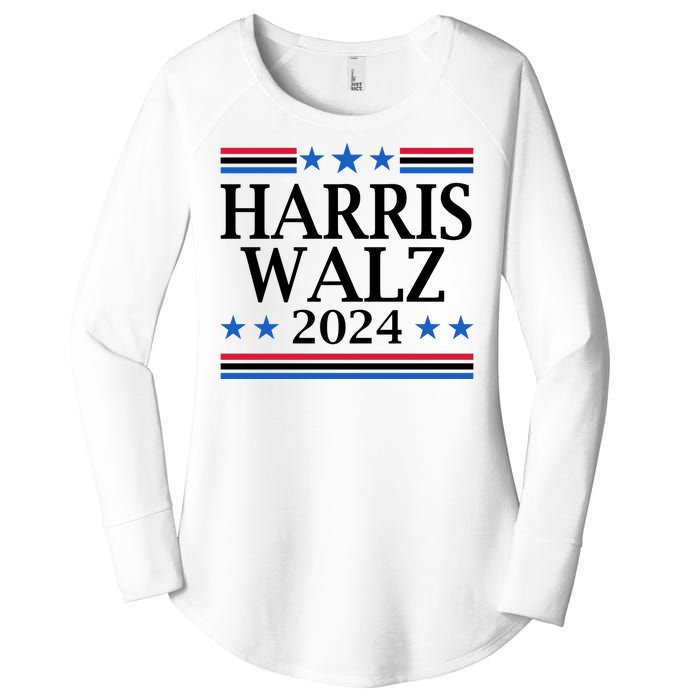 Harris Walz 2024 Usa Election Political Women's Perfect Tri Tunic Long Sleeve Shirt