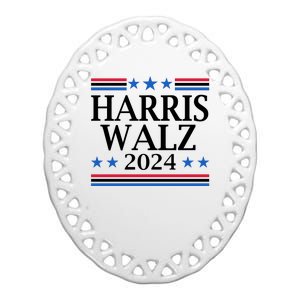 Harris Walz 2024 Usa Election Political Ceramic Oval Ornament