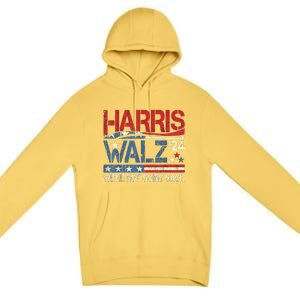 Harris Walz 2024 We Are Not Going Back Premium Pullover Hoodie