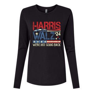 Harris Walz 2024 We Are Not Going Back Womens Cotton Relaxed Long Sleeve T-Shirt