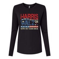 Harris Walz 2024 We Are Not Going Back Womens Cotton Relaxed Long Sleeve T-Shirt