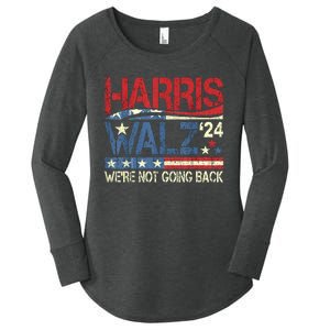 Harris Walz 2024 We Are Not Going Back Women's Perfect Tri Tunic Long Sleeve Shirt