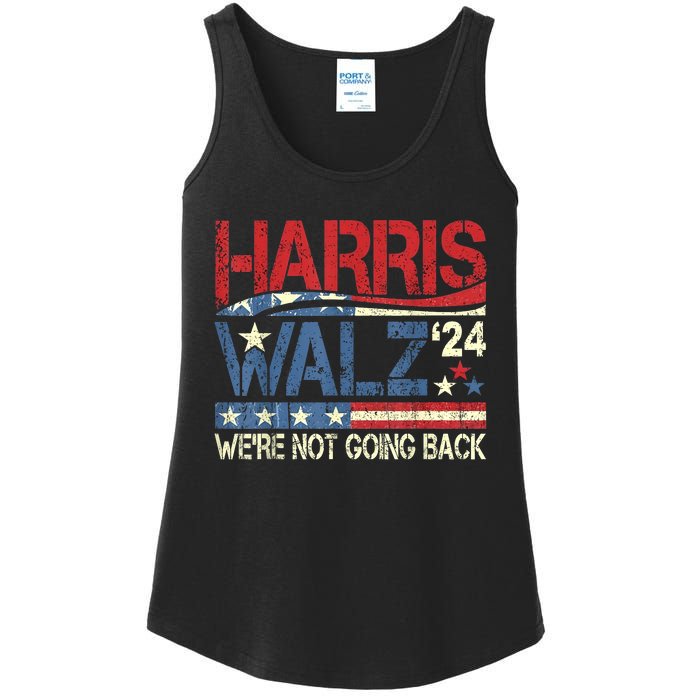 Harris Walz 2024 We Are Not Going Back Ladies Essential Tank