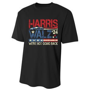 Harris Walz 2024 We Are Not Going Back Performance Sprint T-Shirt