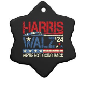 Harris Walz 2024 We Are Not Going Back Ceramic Star Ornament