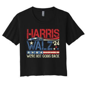 Harris Walz 2024 We Are Not Going Back Women's Crop Top Tee