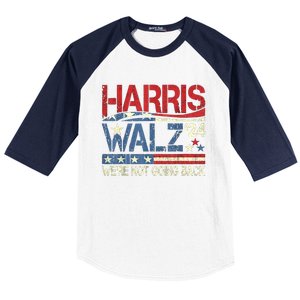 Harris Walz 2024 We Are Not Going Back Baseball Sleeve Shirt