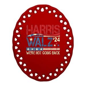 Harris Walz 2024 We Are Not Going Back Ceramic Oval Ornament