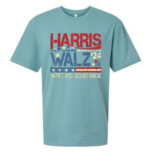 Harris Walz 2024 We Are Not Going Back Sueded Cloud Jersey T-Shirt