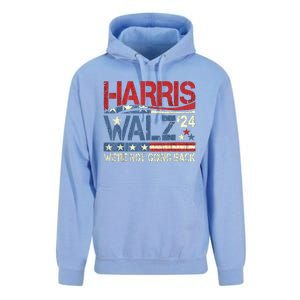 Harris Walz 2024 We Are Not Going Back Unisex Surf Hoodie