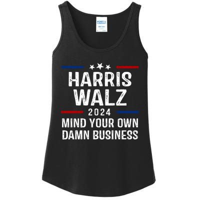 Harris Walz 2024 Mind Your Own Damn Business Ladies Essential Tank