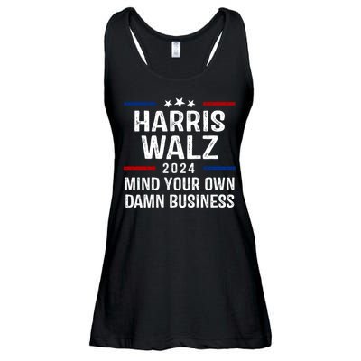 Harris Walz 2024 Mind Your Own Damn Business Ladies Essential Flowy Tank
