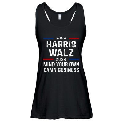 Harris Walz 2024 Mind Your Own Damn Business Ladies Essential Flowy Tank