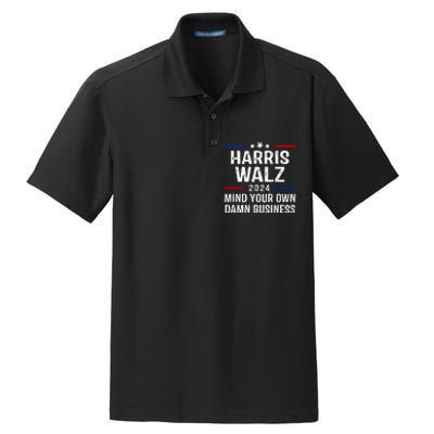 Harris Walz 2024 Mind Your Own Damn Business Dry Zone Grid Polo