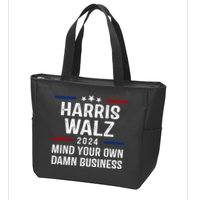 Harris Walz 2024 Mind Your Own Damn Business Zip Tote Bag