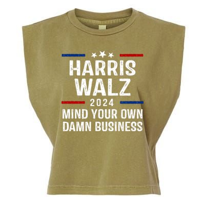 Harris Walz 2024 Mind Your Own Damn Business Garment-Dyed Women's Muscle Tee