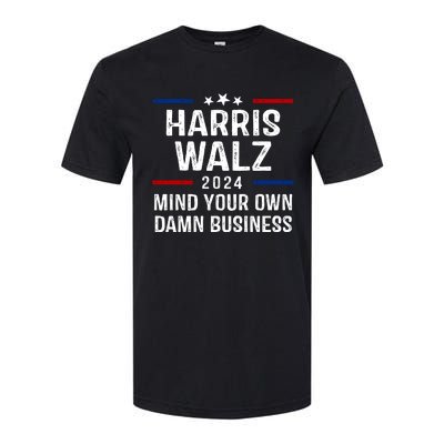 Harris Walz 2024 Mind Your Own Damn Business Softstyle CVC T-Shirt