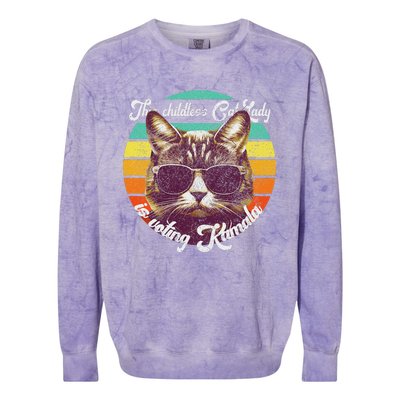 Harris Waltz 2024 Support Cat Lady (Vintage) Colorblast Crewneck Sweatshirt