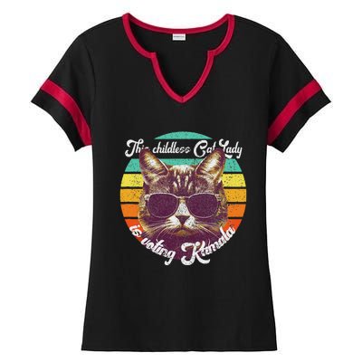 Harris Waltz 2024 Support Cat Lady (Vintage) Ladies Halftime Notch Neck Tee