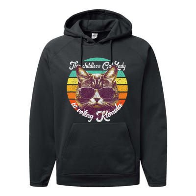 Harris Waltz 2024 Support Cat Lady (Vintage) Performance Fleece Hoodie