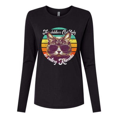 Harris Waltz 2024 Support Cat Lady (Vintage) Womens Cotton Relaxed Long Sleeve T-Shirt